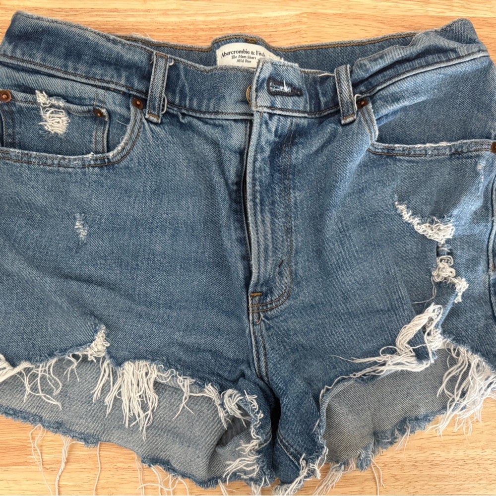 Abercrombie Distressed Curve Love Denim Shorts